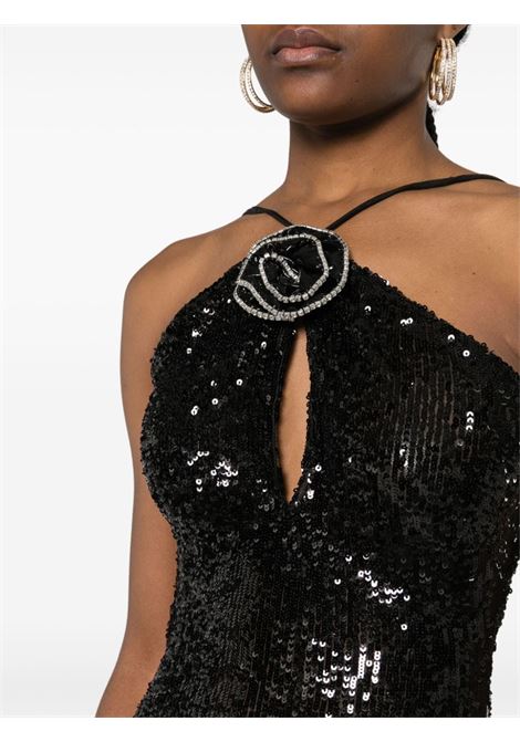 Black sequinned midi dress - women THE NEW ARRIVALS ILKYAZ OZEL | NA01LN0306ABLK